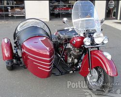 Indian mc Motorcycle with Sidecar 1946