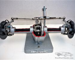 Vintage front wheel drive axle and differential cutaway model 1960.