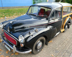 Morris Minor Traveller Woody original black paint & wood ex Service Vehicle Duty Officer's Car Royal Navy Aircraft Carrier 1968 to 1975