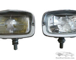 2 x Vintage Marchal Hooded Spot/ Fog Lights Ferrari Aston Martin DB6 Porsche 356 - Free Postage