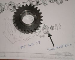 ZF S5-17 Intermediate Reverse Gear 1010 305 014 for ZF 5 Speed Gearbox