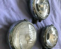 3x Classic Marchal Spot/Fog Lamps, Porsche 356, Ferrari, Mercedes Benz, VW Beetle, Lamborghini