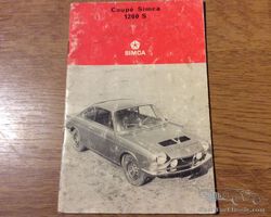 SIMCA COUPE 1200S OWNERS HANDBOOK (FRENCH)