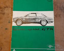 Original and very rare instruction book for Alfa Romeo Giulia Sprint GTA (English)
