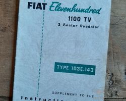 FIAT 1100 TV 2-seater Roadster manual