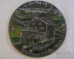4 Very rare old enamel Ofenpasshöhe car badge