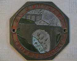 11 Very rare old enamel St. Gotthard Teufelsbrucke car badge