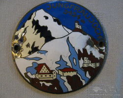 13 Vintage enamel Jungfraujoch car badge