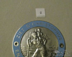 2 St Christopher, Christophus, Christophe, Christoffel car auto badge