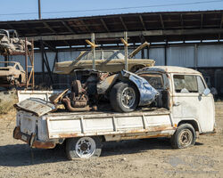 1969 Volkswagen Type 2 Single-Cab Pickup with 1968 Lamborghini Miura P400 (Front Chassis Section and Clip Only) | RM Sotheby's | The Junkyard: The Rudi Klein Collection