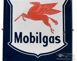 Enamelled Mobil Gas Pegasus Plaque | The Zoute Sale 2024 by Bonhams|Cars