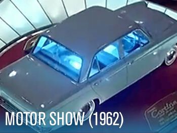 A motor show in Earls Court, London in 1962