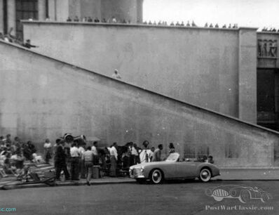 A mystery film shoot somewhere in Germany 1947 (update: 1950 Simca Facel 8 Sport Farina in Paris ! )