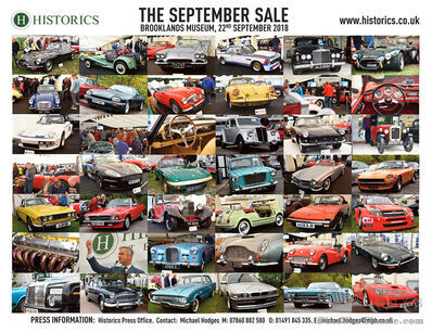 Historics returns a bullish 70% sale of 162 fine and varied consignments on Saturday 22nd September