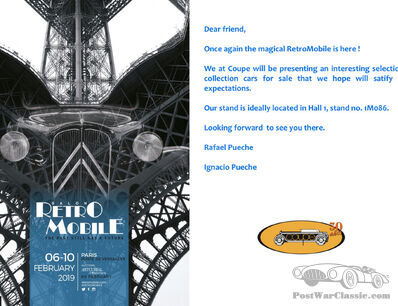 Coupe Pueche will be present at Rétromobile