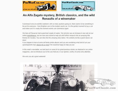 An Alfa Zagato mystery, British classics, and the wild Renaults of a winemaker - NEWSLETTER