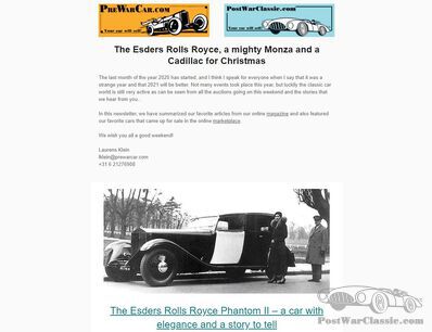 The Esders Rolls Royce, a mighty Monza and a Cadillac for Christmas - NEWSLETTER