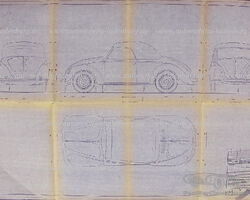 Original blueprint Volkswagen Hebmüller convertible | Automobilia Ladenburg Autumn Auction Nov 5 & 6 2021