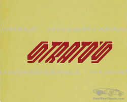 LANCIA HF Stratos Instruction Book | Automobilia Ladenburg Autumn Auction Nov 5 & 6 2021
