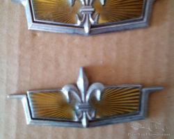 Pair of American car badges