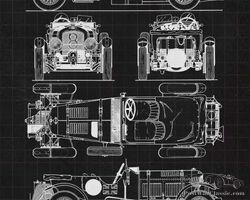 A Rare Metal Wall Poster Featuring 4½-Litre Bentley Blower