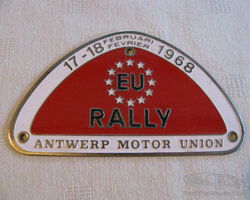 25 Antwerp Motor Union EU Europa Rally badge 1968