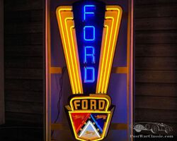 Large Ford Jubilee Crest Neon Sign with Printed Back Plate | Classic Car Auction - Extravaganza | 28th Sept 2024