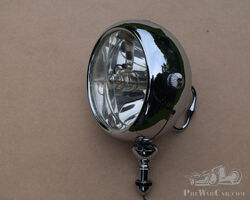 Fabulous, large Stephen Grebel pillar-mount spotlight.